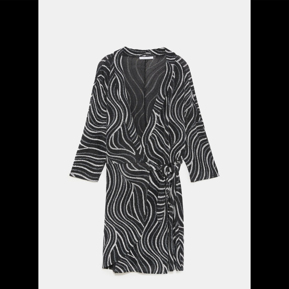 ZARA SHINY WRAP DRESS SIZE S # 0407